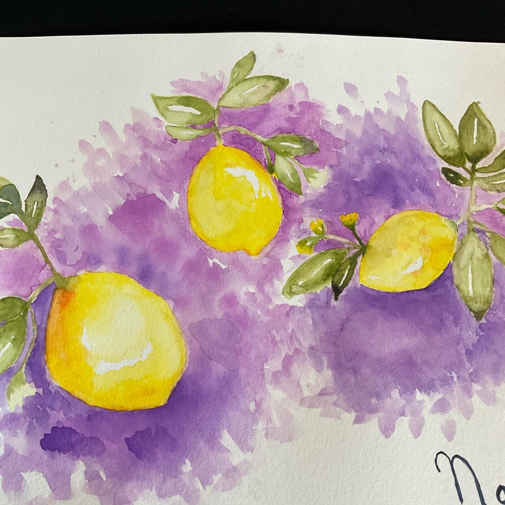 HAND PAINTED ORIGINAL WATERCOLOR PAINTING - LEMONS
